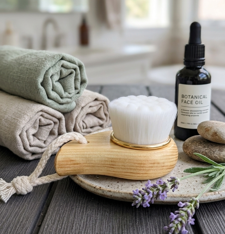 Cepillo Facial de Bambú Suave